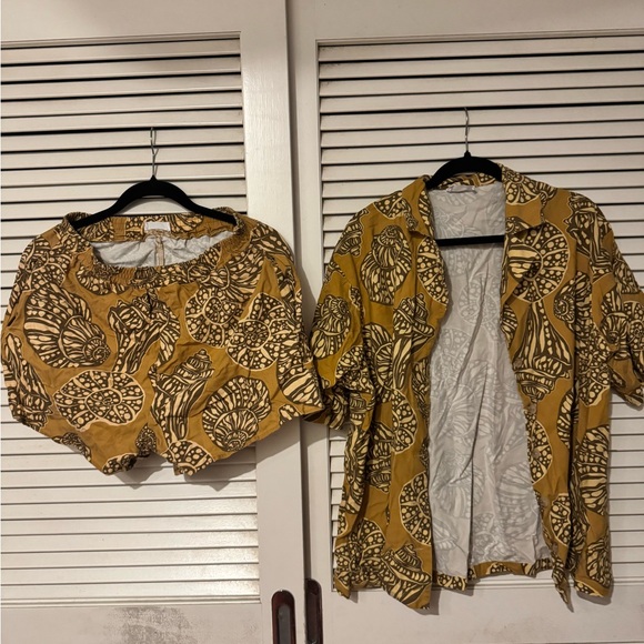 Girl And The Sun Pants - Stylish Yellow Patterned Jumpsuit